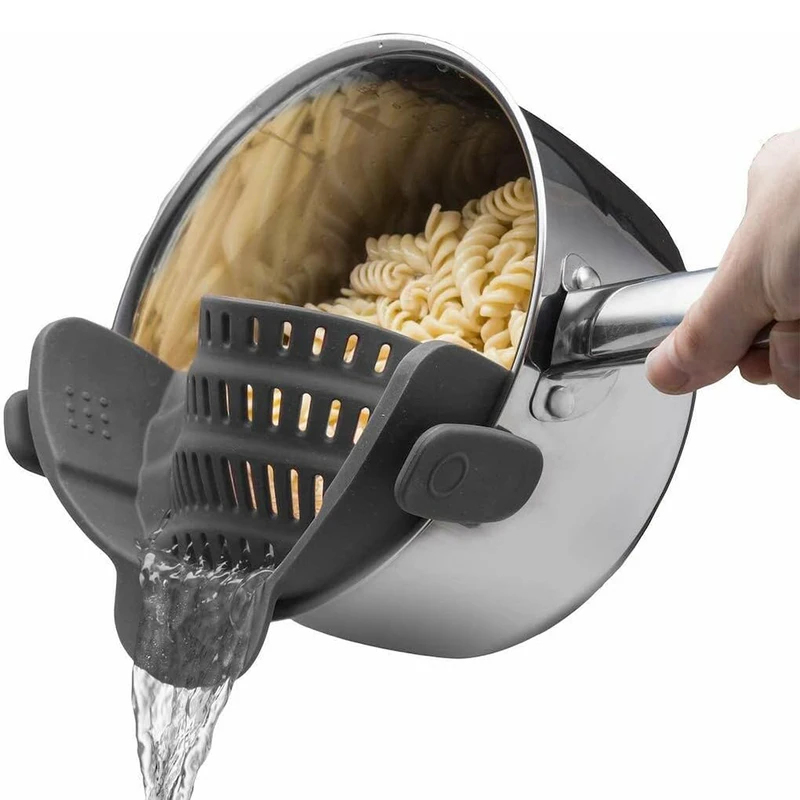 Kitchen Gadgets Pasta - Penjepit Saringan Dapur Silikon untuk Panci