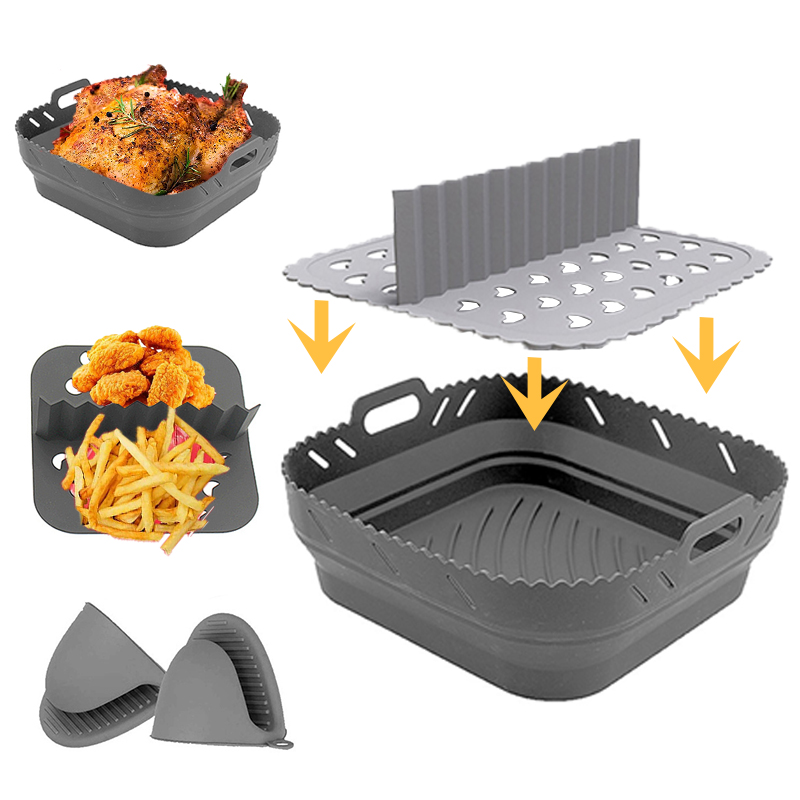 Kitchen Gadgets Air Fryer - Air Fryer silikon bentuk keranjang bulat