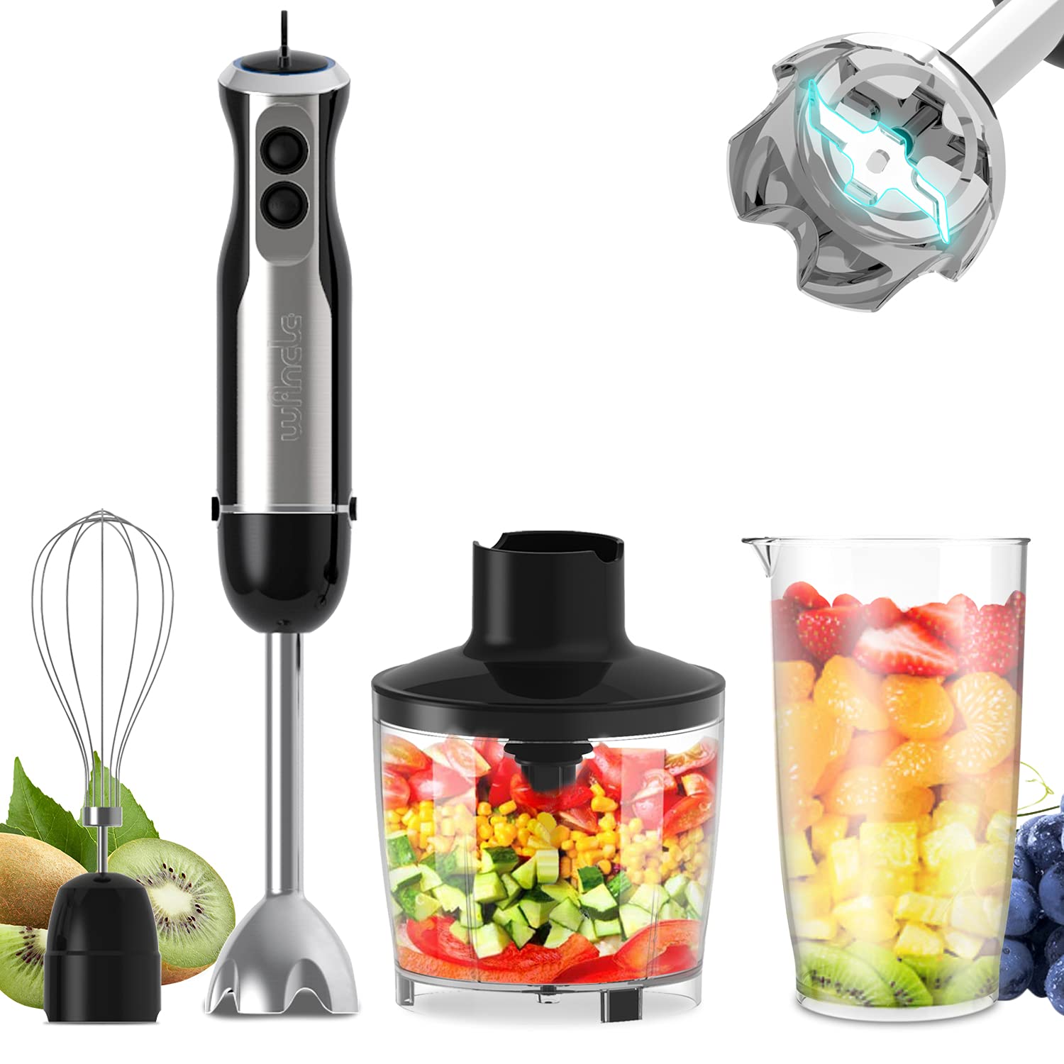 Immersion Blender Stick - Wancle Blender tangan celup 1000W 4