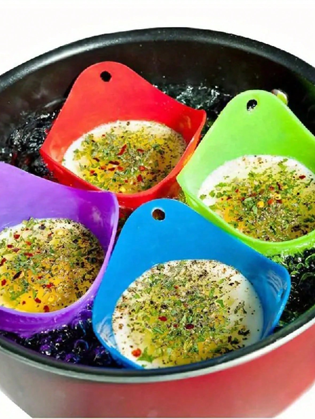 Kitchen Gadgets Air Fryer - 4 pcs Cetakan Telur Rebus Silikon