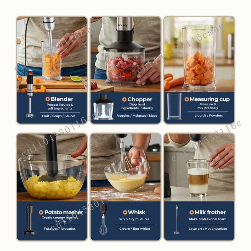 Set Blender Tangan 6-in-1 1200 - Immersion Blender Stick ulasan dan harga